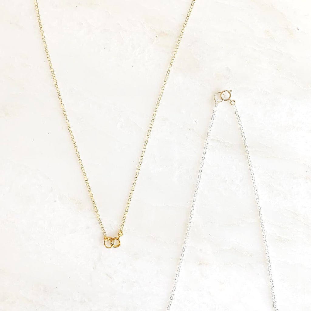 Silver and gold chain necklaces with clasps