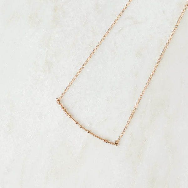 Thank You Morse code necklace in gold