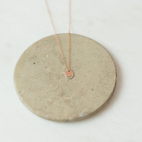 Silver and rose gold mixed metal Good Thing necklace