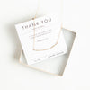 Thank You Morse code necklace in gold and verse card