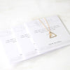 Together adoption gold necklace triangle and heart and verse card