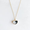 Portion green and white natural stone gold necklace