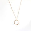 Gold hexagon necklace