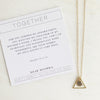 Together adoption gold necklace triangle and heart and verse card